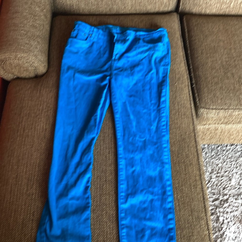 Blue turquoise jeans